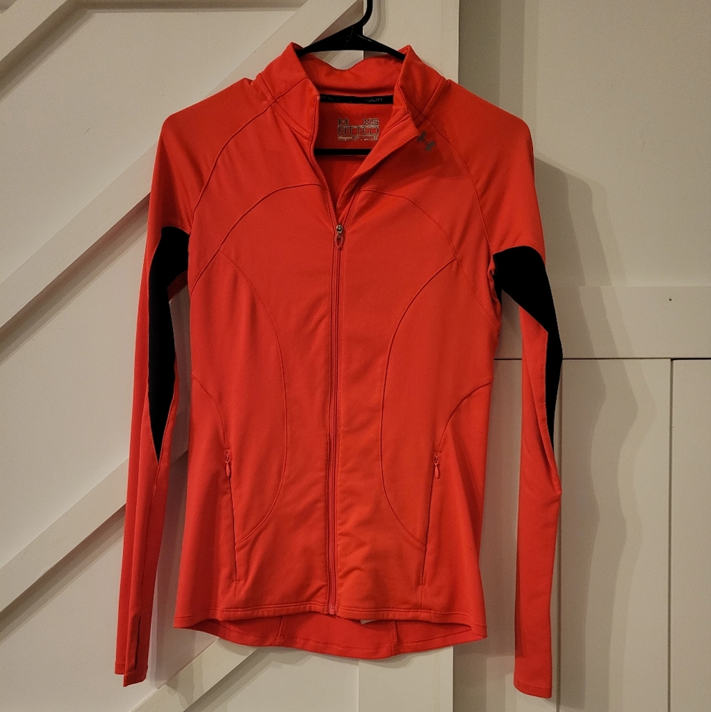 Women's Long Sleeve Fitted Under Armour Full Zip Up Athletic Top - XS